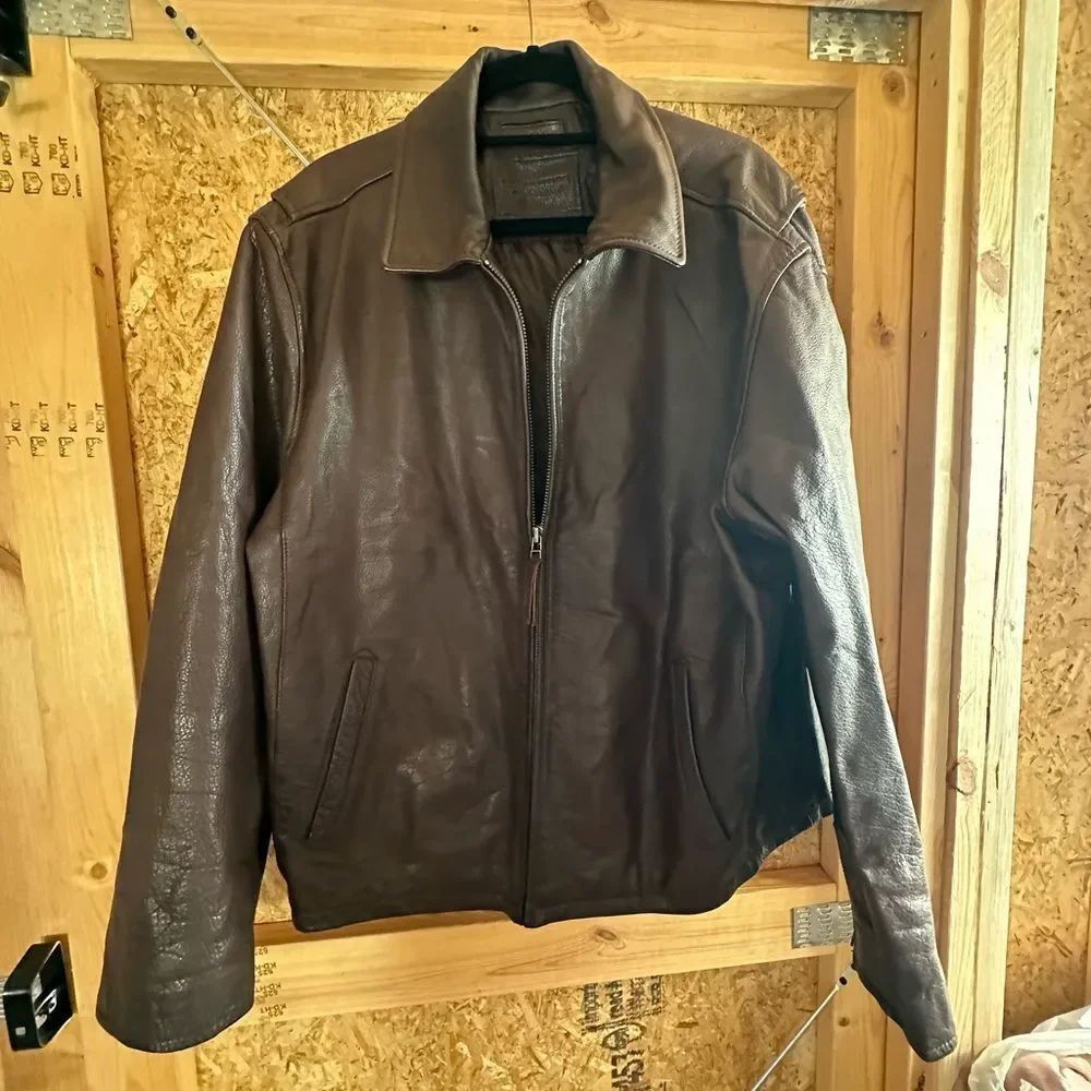 Roundtree & Yorke Dark Brown Leather Jacket